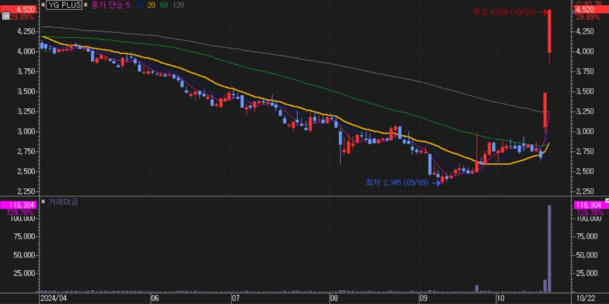 yg plus_주가